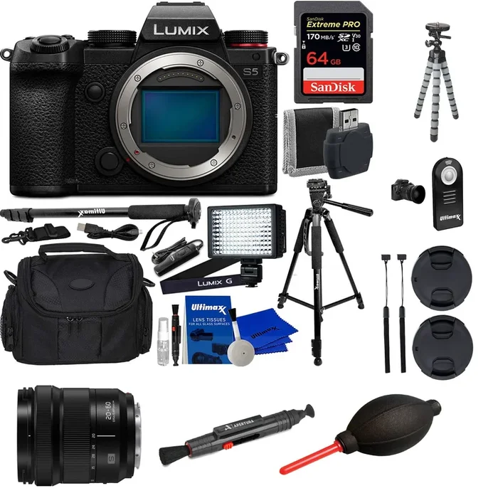 Panasonic Lumix DC-S5 Mirrorless Digital Camera With 16-20mm & Professional Bundle