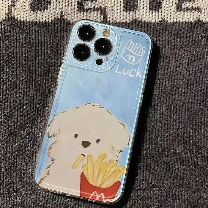Puppy and French Fries Phone Case