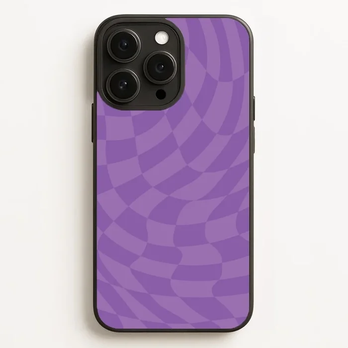 Purple Trippy Checkerboard Pattern Phone Case