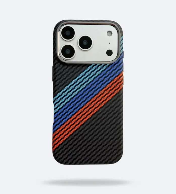 Racing Stripes Carbon Fiber MagSafe iPhone Case Cover – Slim, Stylish & Protective