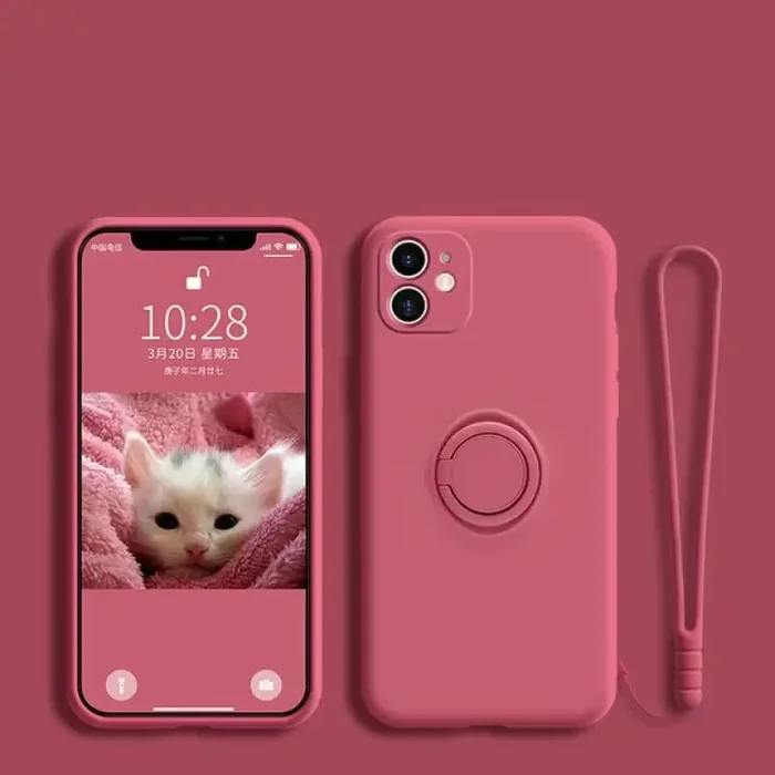 Soft-Touch-Telefonhülle mit Ringhalter für Xiaomi 12T 11T 9T 10T 11 Lite 5G NE Redmi A1 Note 9 10 9S