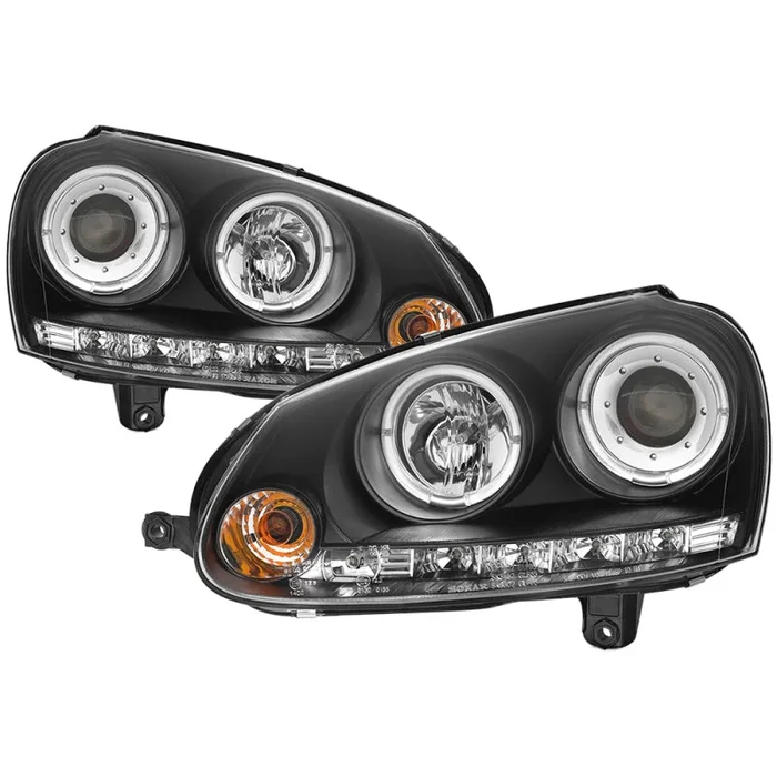 Spyder Volkswagen GTI 06-09/Jetta 06-09 Halogen Model Only – LED Halo DRL Black PRO-YD-VG06-HL-BK