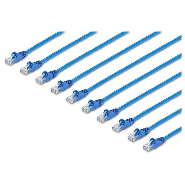 Startech.Com 10 Ft. Cat6 Ethernet Cable – 10 Pack – Etl Verified – Blue Cat6 Patch Cord – Snagless