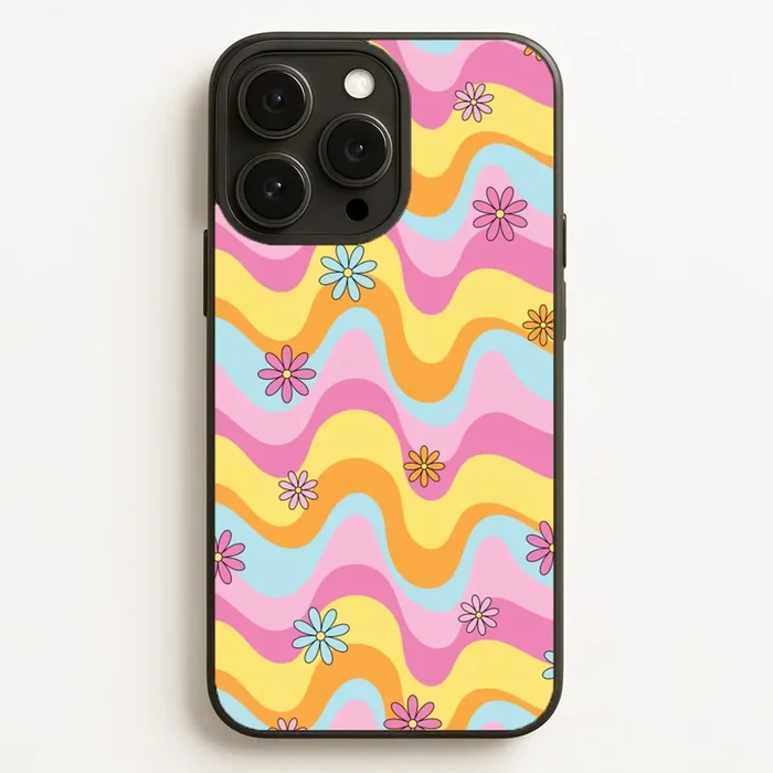 Summer Waves Retro Pattern Phone Case