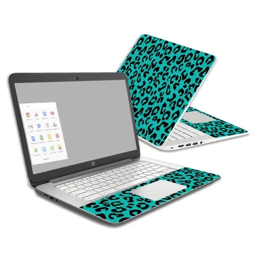 Teal Leopard Chromebook 14 (2014) Skin
