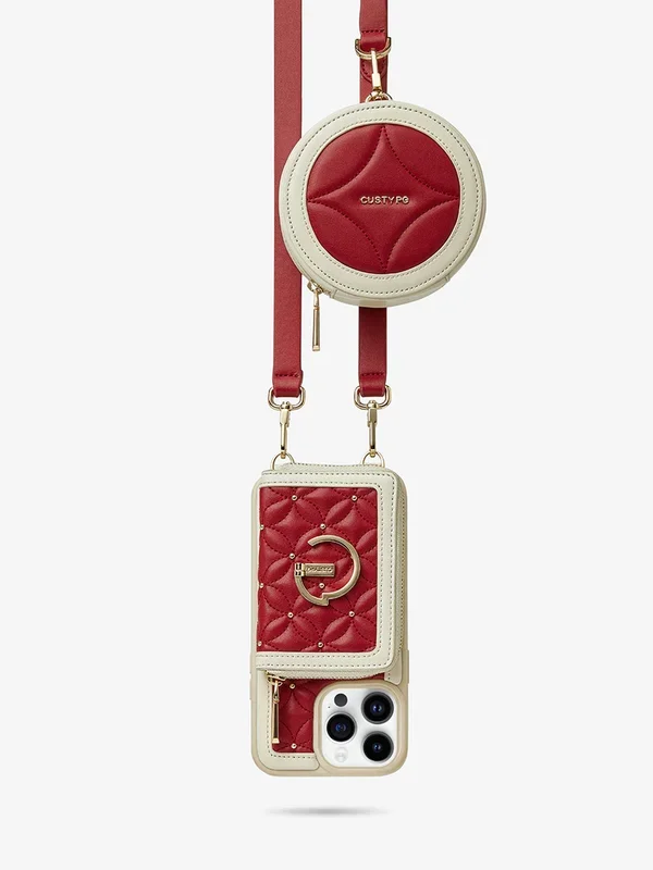 ThreadTrend- ブルームステッチ 携帯電話ケース ラウンドポーチセット