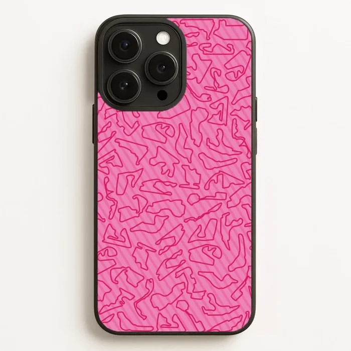 Track Outlines Pink Phone Case