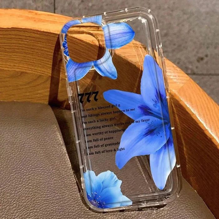 Vibrant Flower Lily Print Clear Cover Soft Phone Case