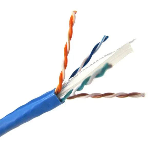 Weltron 1000ft Cat6 UTP 550 MHz Solid Plenum Cable – Blue T2404L6P-BL