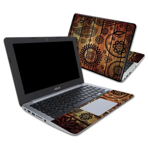 Wooden Floral Chromebook 11.6″ Skin